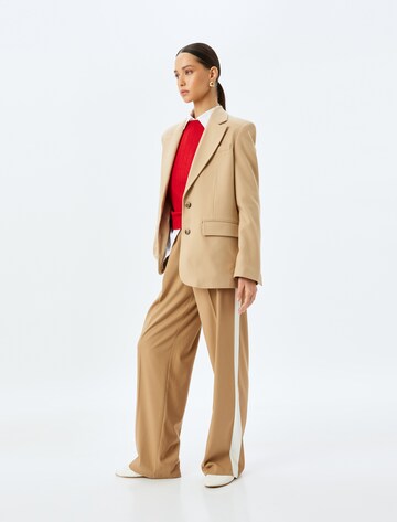 Koton Wide leg Pleated Pants in Beige