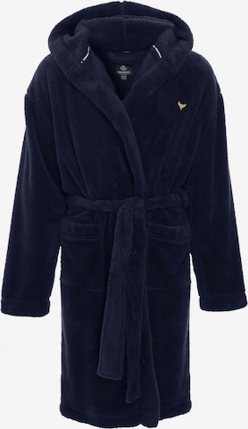 Threadbare Badjas lang  'Robert Robe' in Blauw: voorkant