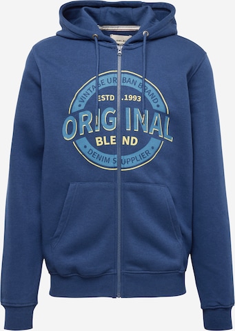 BLEND Zip-Up Hoodie in Blue: front