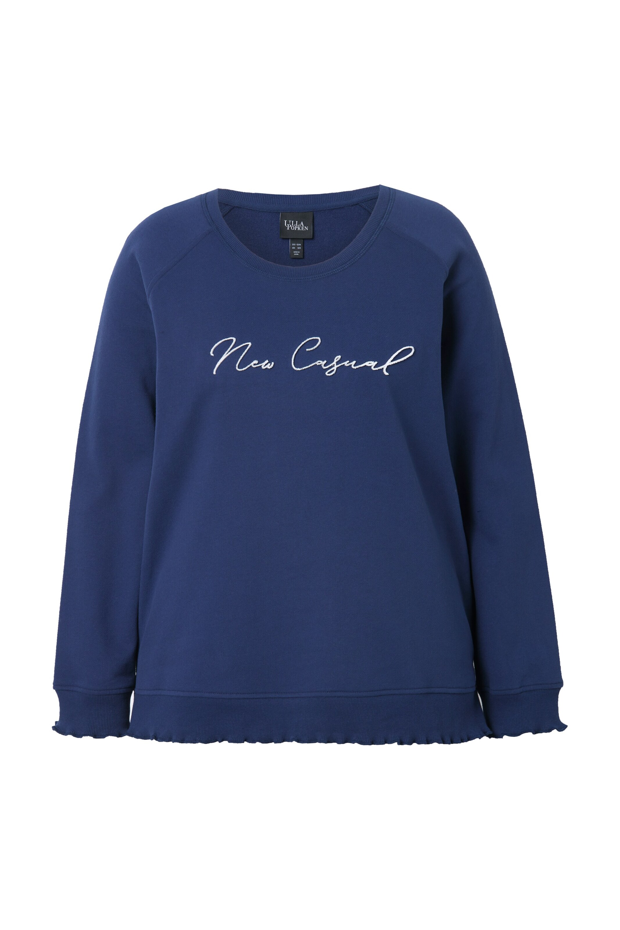Ulla Popken Sweatshirt in Blauw: voorkant