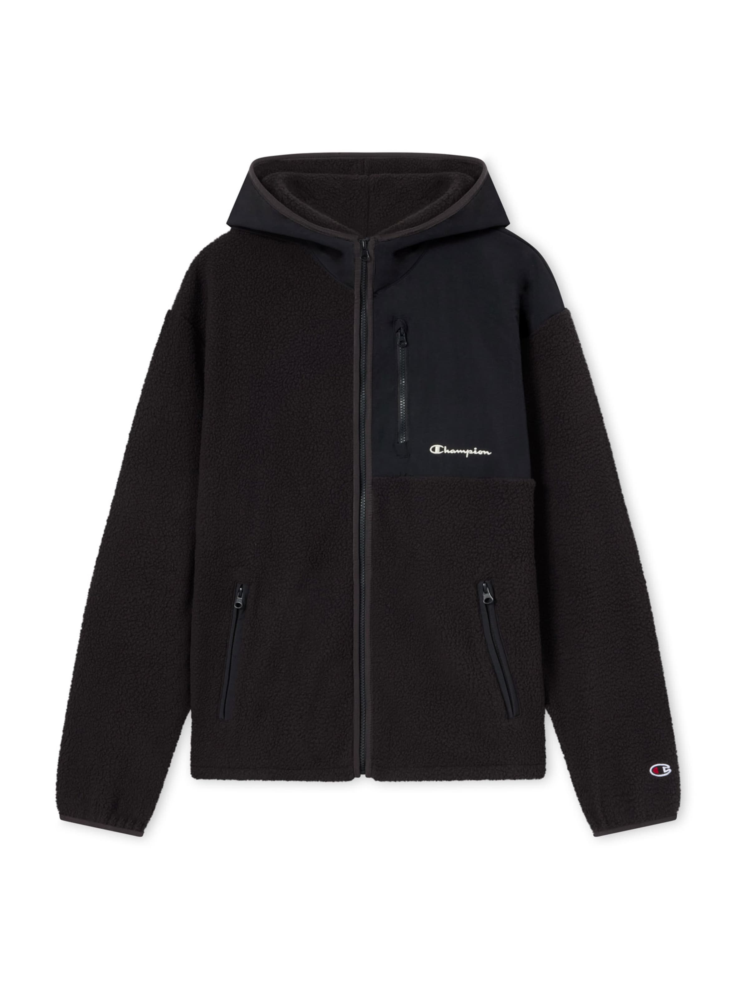 Champion Fleece jas in Zwart: voorkant