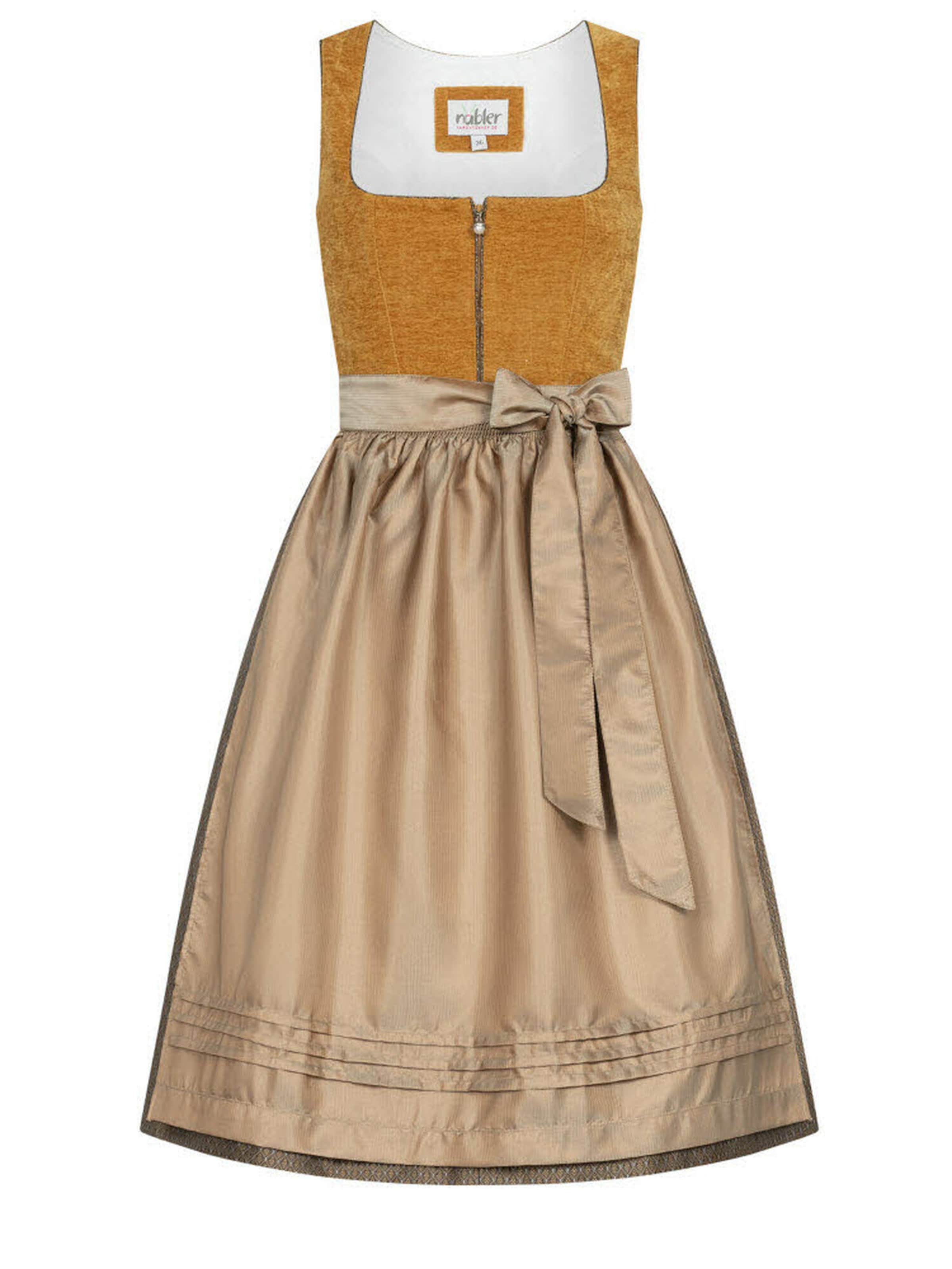 Trachtenhof Nübler Dirndl 'Dirndl Midi Kira' in Gelb: Vorderseite