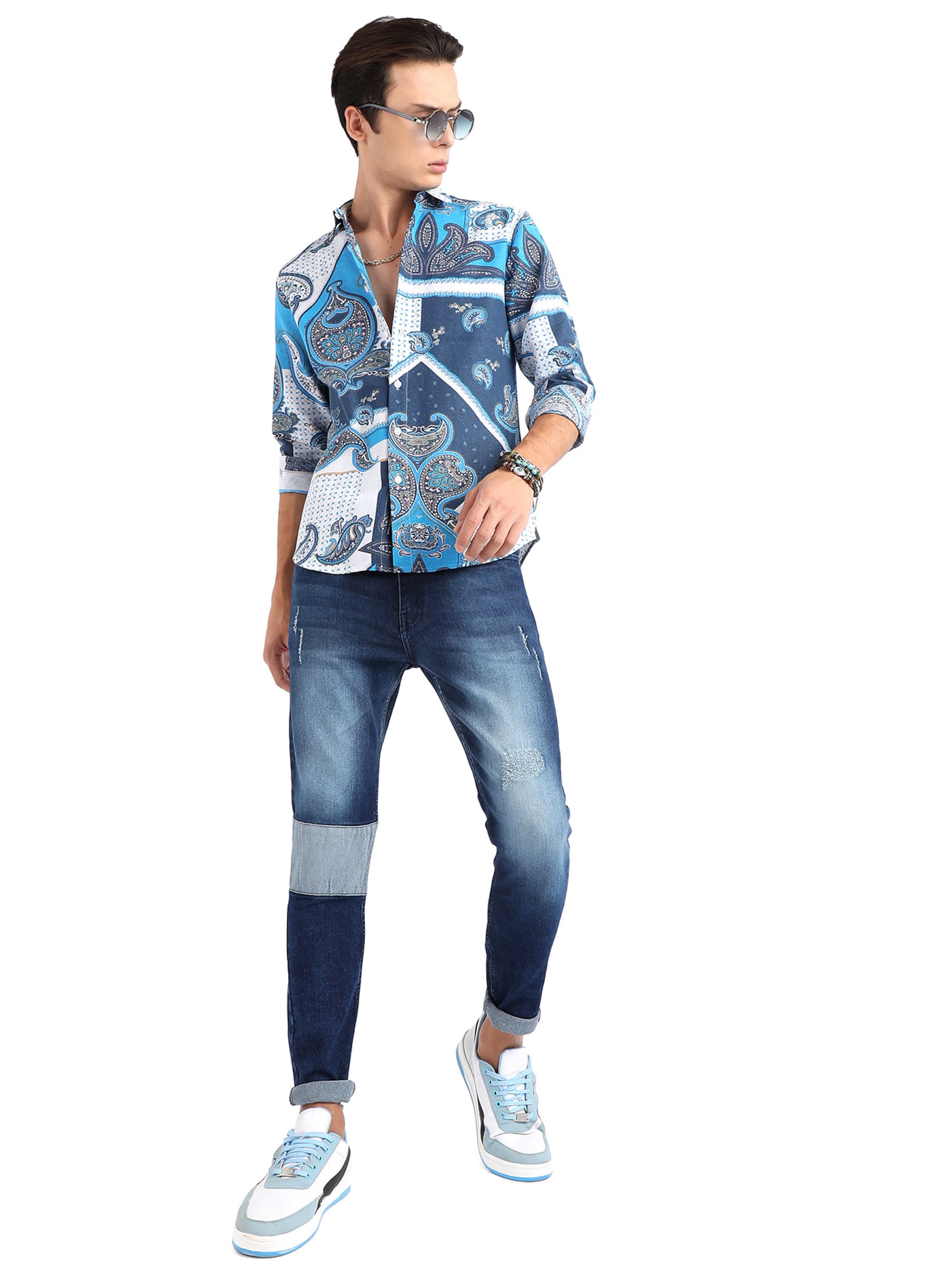 Campus Sutra Shirt ' Tatum ' in Blue