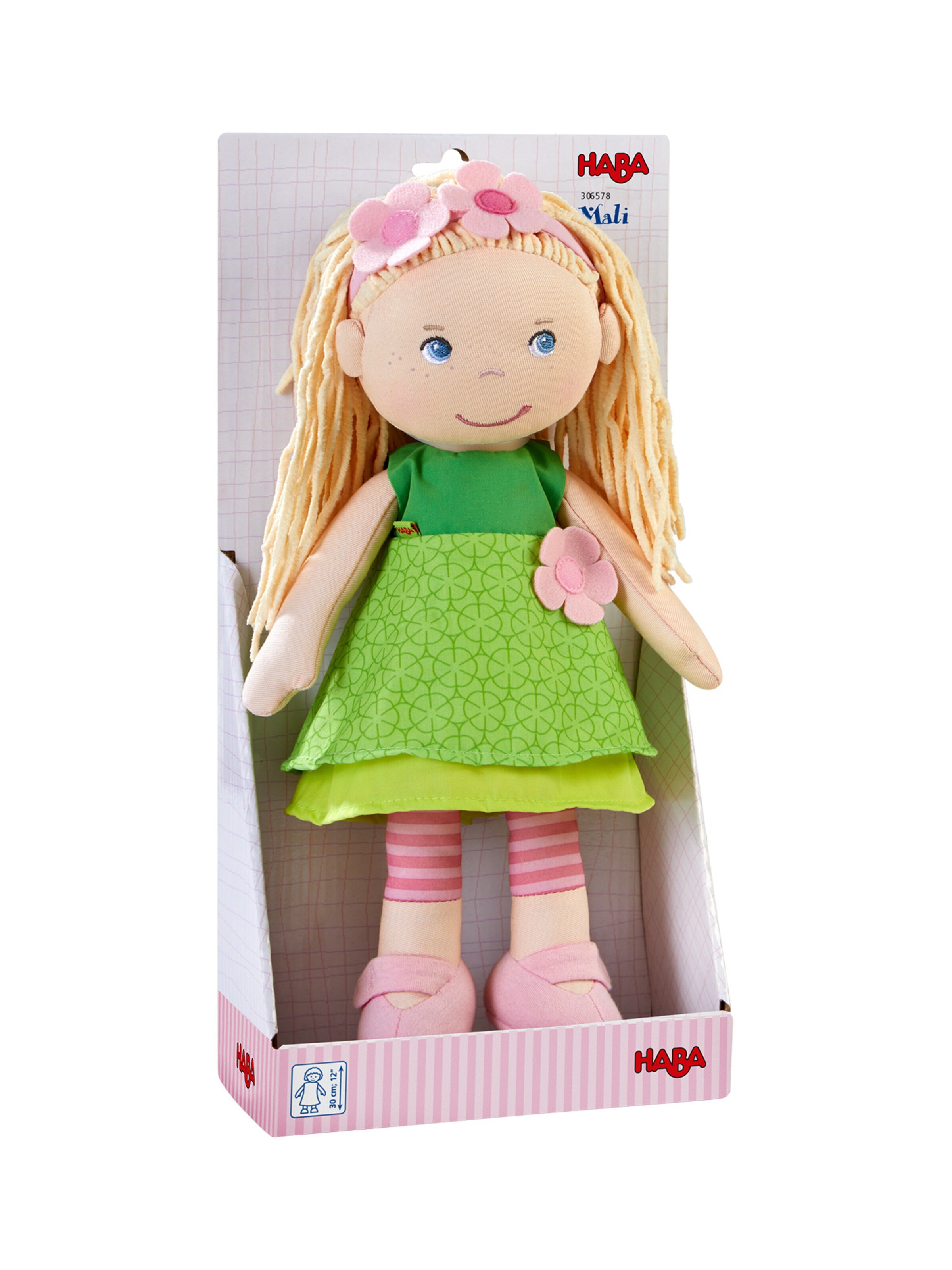 HABA Stoffpuppe ' Verschiedene ' in Grün: Vorderseite