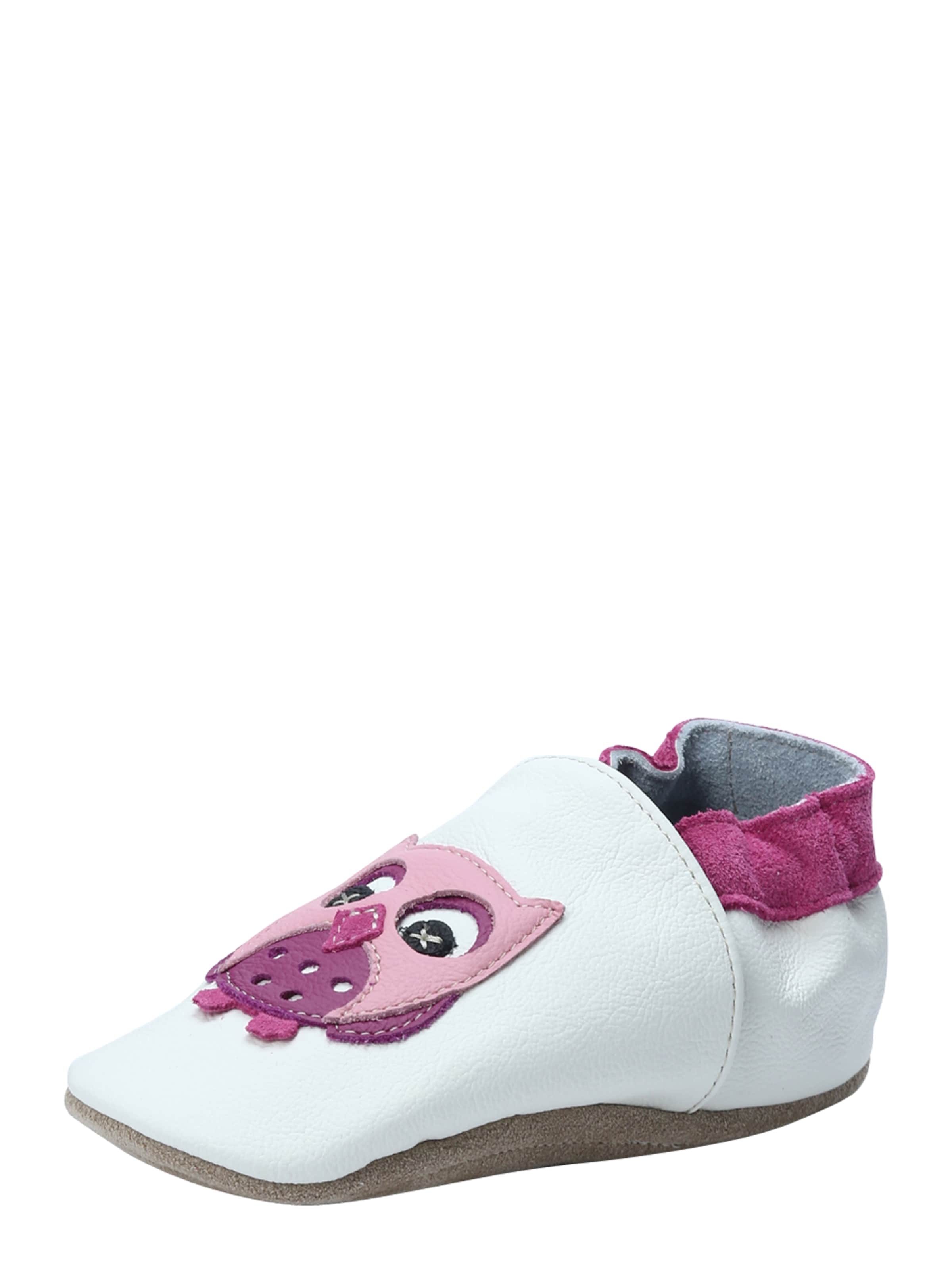 BECK Papuče 'Kleine Eule' - Biela: predná strana