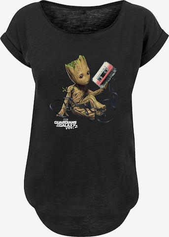 F4NT4STIC Shirt 'Marvel Guardians Of The Galaxy Vol2 Groot Tape' in Zwart: voorkant