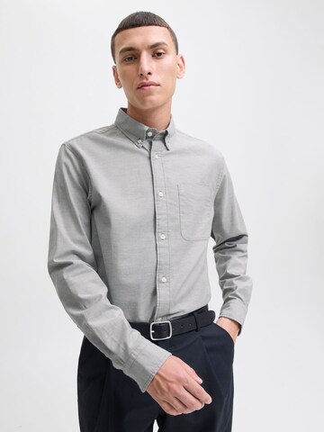 JACK & JONES Slim fit Button Up Shirt 'JPRBLUBrook' in Grey