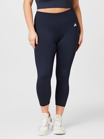 ADIDAS PERFORMANCE Skinny Workout Pants 'Essentials High-Waisted ' in Blue: front