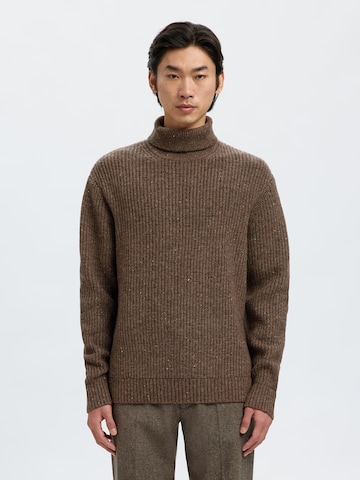 SELECTED Sweater 'SLHLand' in Brown: front