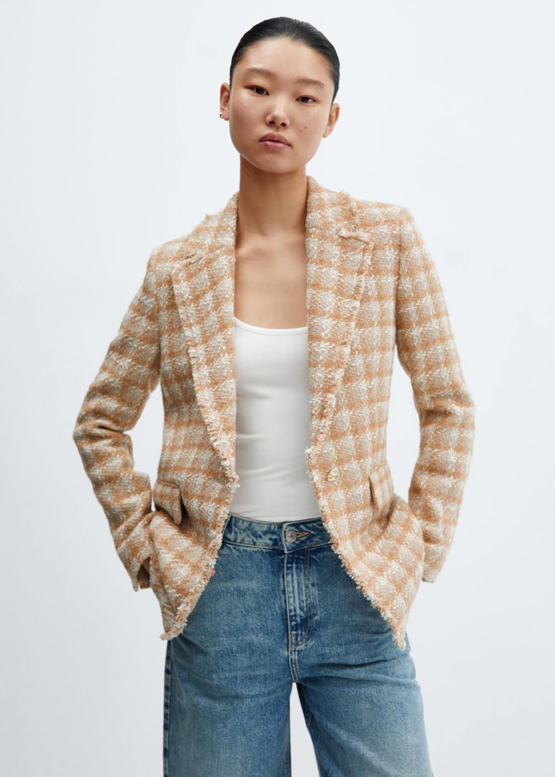 MANGO Blazer 'Quintin' in Light Brown | ABOUT YOU