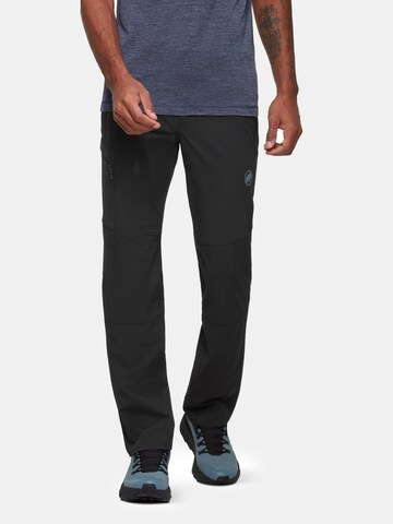 MAMMUT Regular Workout Pants 'Runbold IV Pants' in Black: front