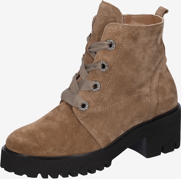 WALDLÄUFER Lace-Up Ankle Boots in Beige: front