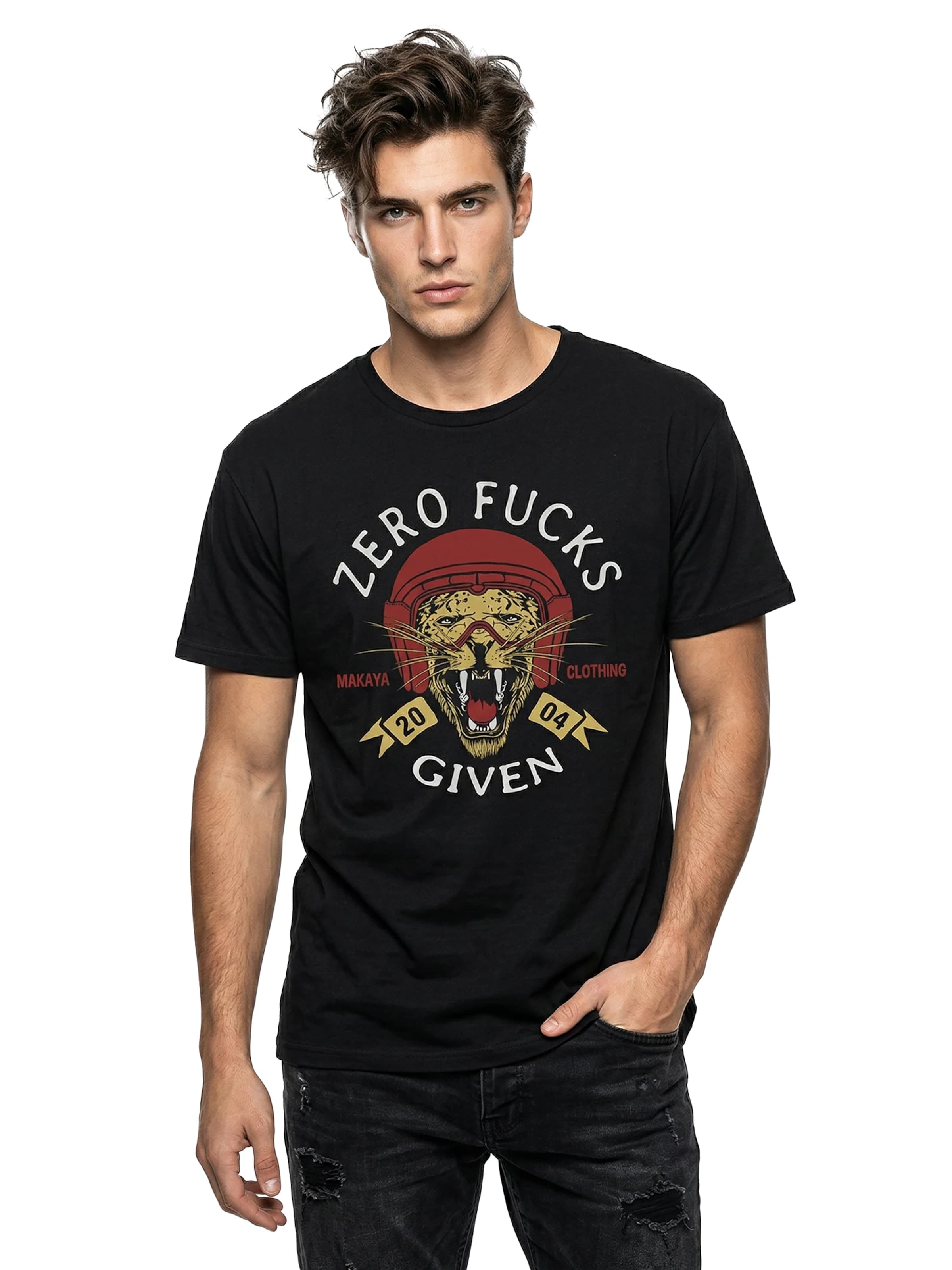 MAKAYA Shirt 'Zero F Given' in Black: front