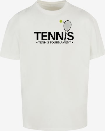T-Shirt 'Tennis Racket' Merchcode en blanc : devant