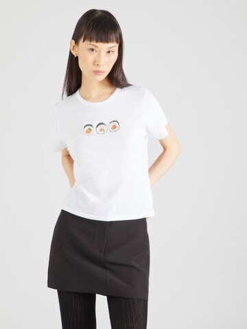 Maglietta 'SUSHI' di Abercrombie & Fitch in bianco: frontale