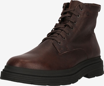 CLARKS Lace-up boot 'Badbury High Waterproof' in Brown: front