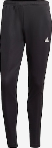 ADIDAS SPORTSWEAR Tapered Workout Pants in Black: front