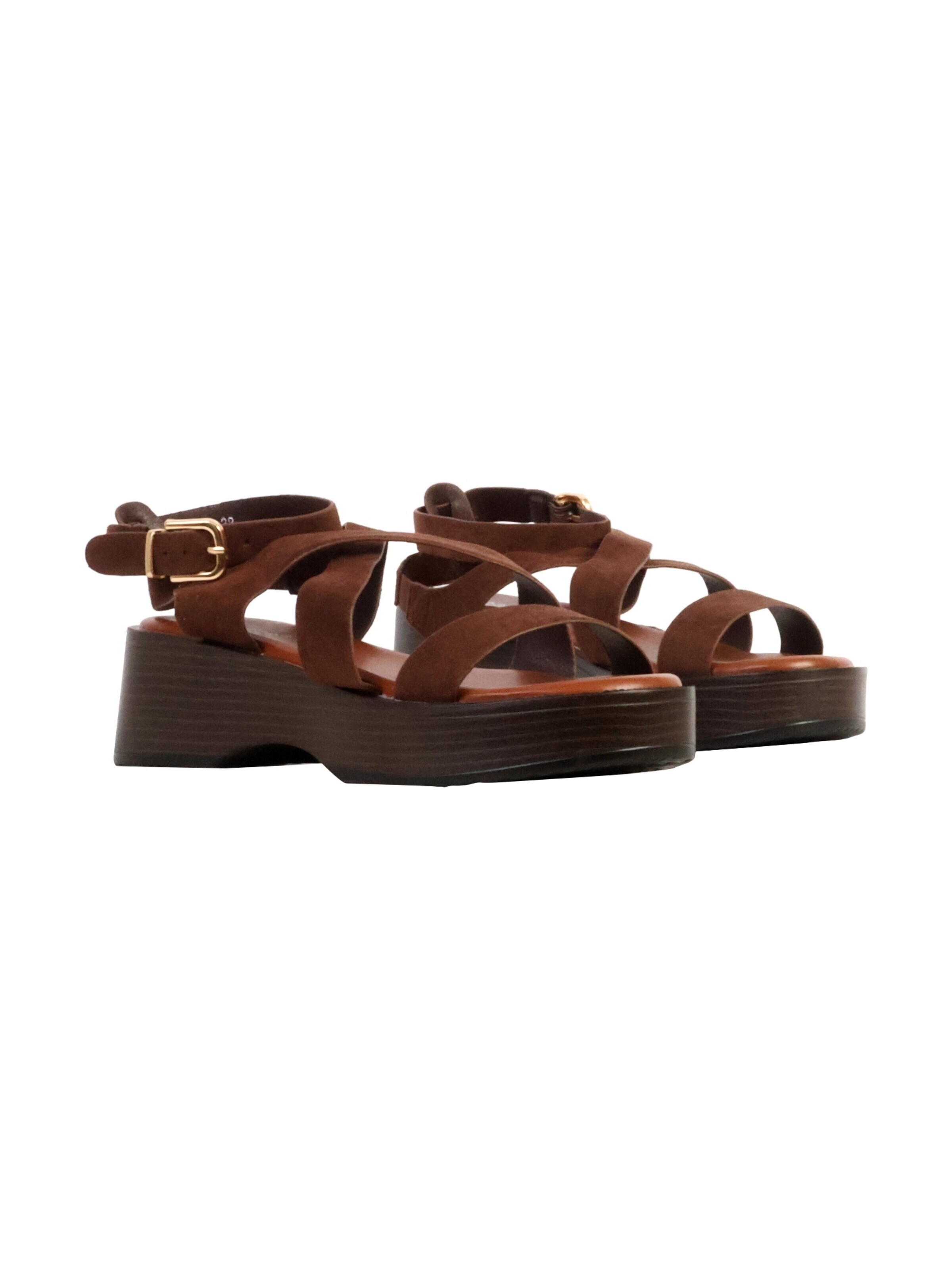 Sandales 'Joalice Sandalen mit Keilabsatz zum Hineinschlüpfen' Super Mode en marron