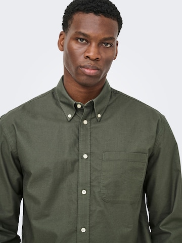 Coupe regular Chemise 'ONSOXFORD' Only & Sons en vert