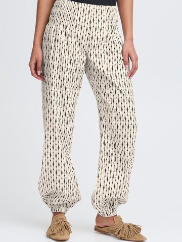 PULZ Jeans Tapered Trousers ' PZJill ' in Beige