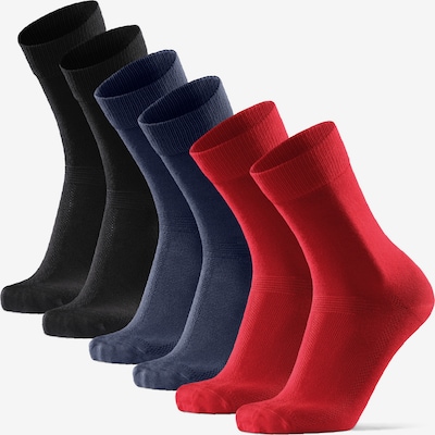 DANISH ENDURANCE Chaussettes 'Bamboo Dress' en bleu marine / rouge / noir, Vue avec produit