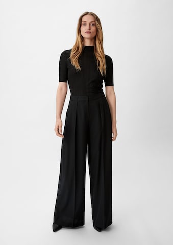 COMMA Wide leg Bandplooibroek in Zwart