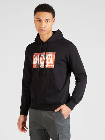 DIESEL Sweatshirt 'GINN' in Black: front