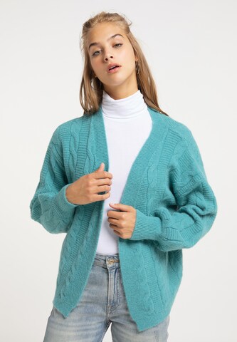 MYMO Knit Cardigan in Blue: front