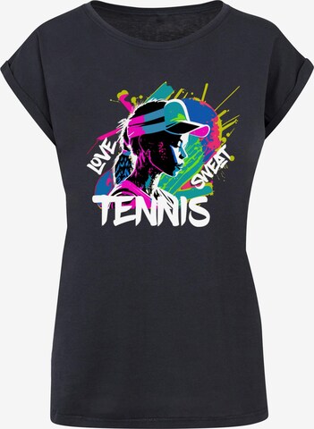 Merchcode T-Shirt 'Tennis Love, Sweat' in Blau: predná strana