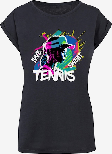 Maglietta 'Tennis Love, Sweat' Merchcode di colore navy / verde / lilla / offwhite, Visualizzazione prodotti