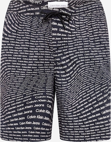 melns Calvin Klein Jeans Standarta Bikses 'AOP': no priekšpuses
