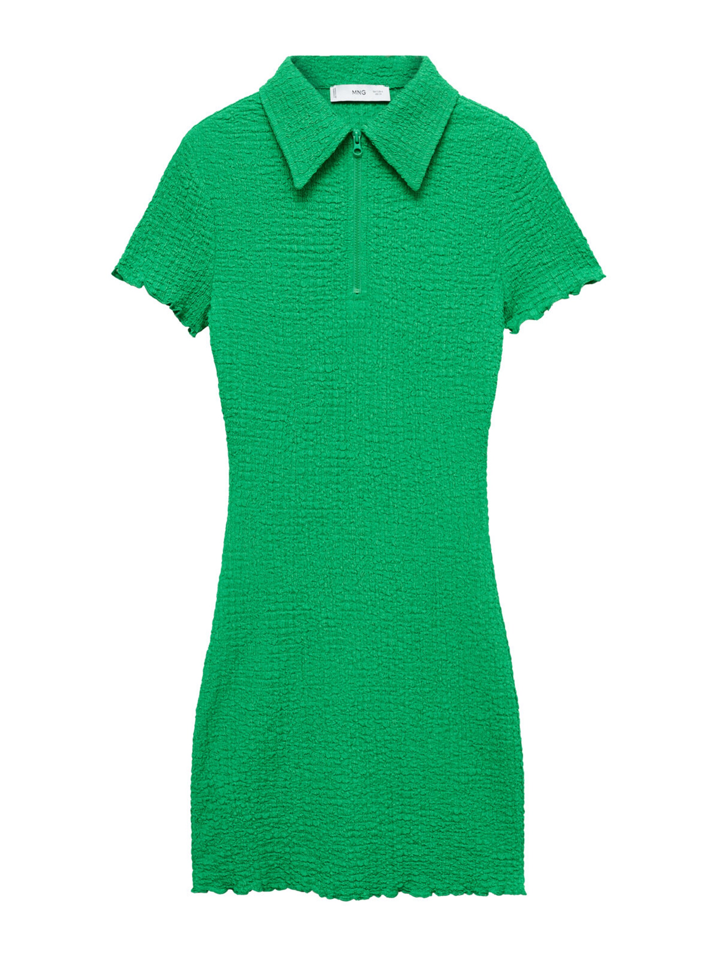 MANGO Skjortklänning 'Trama' i grön: framsida