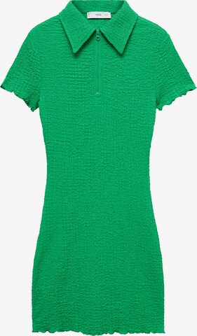 MANGO Рокля тип риза 'TRAMA' в зелено: отпред