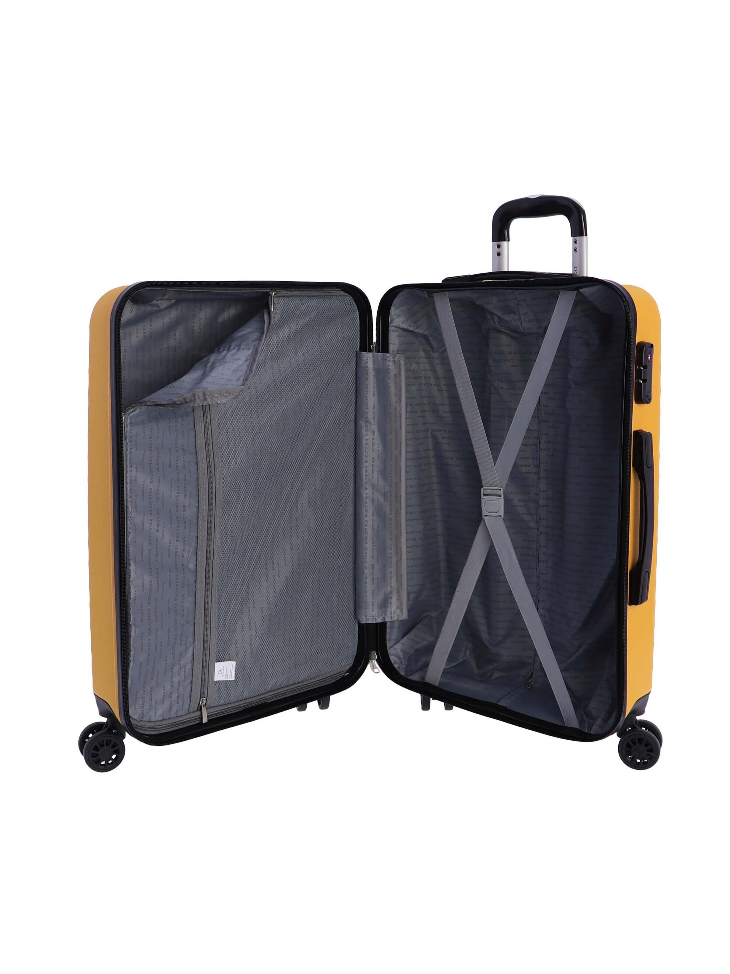 Don Algodon - Carrito 'DON ALGODON Maleta Mediana 23 kg | Maleta de Viaje Rígida con 4 Ruedas Dobles 360º, Candado TSA y Asa Telescópica | Equipaje Resistente al Agua para Viajes en Avión' en amarillo