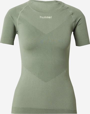 Hummel - Camisa funcionais 'FIRST SEAMLESS' em verde: frente