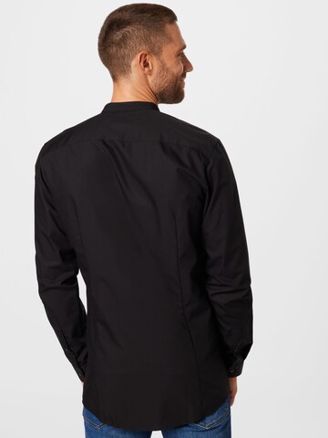 HUGO Slim fit Button Up Shirt 'Enrique' in Black