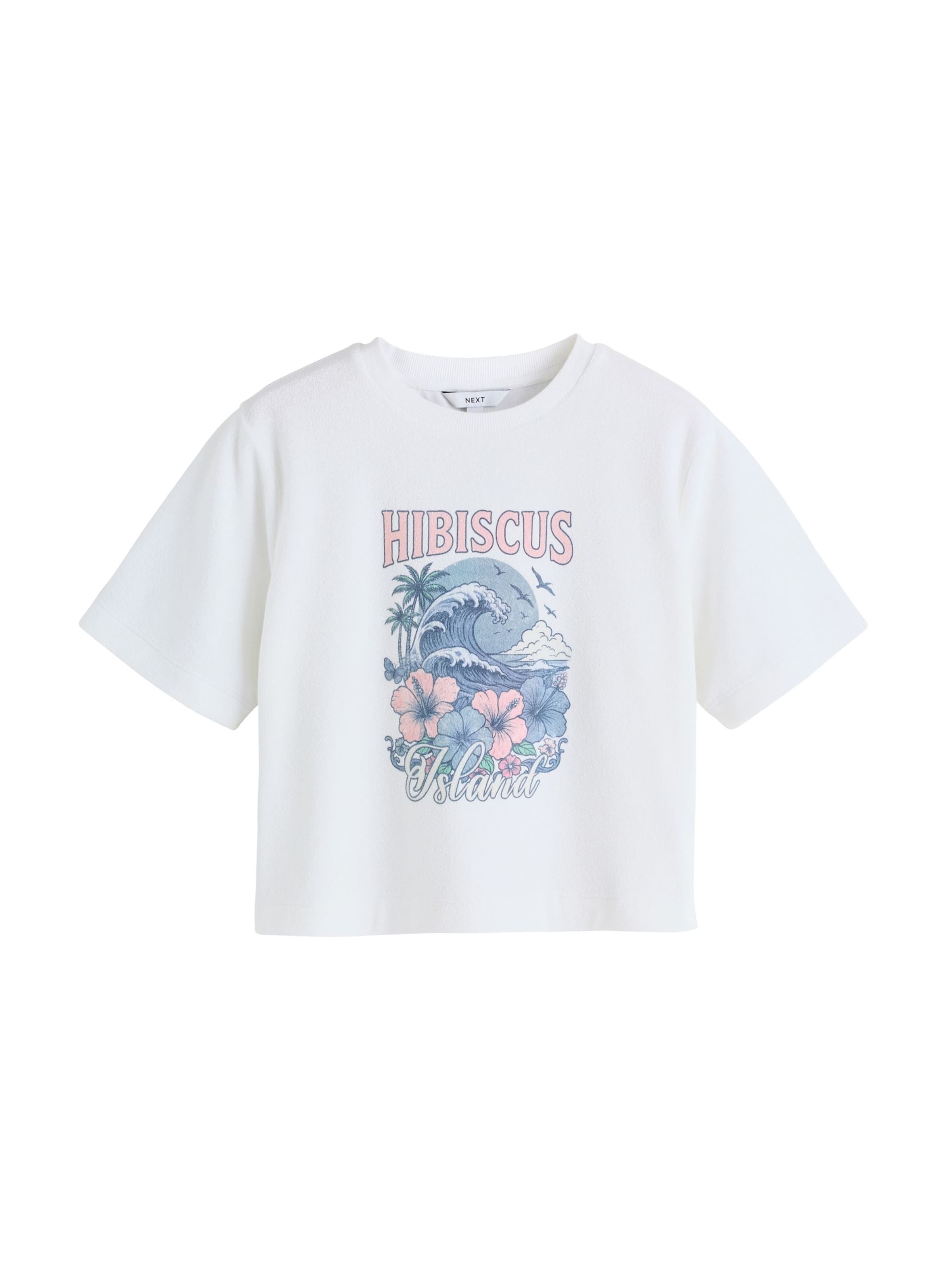 Next Shirts 'Towelling Wave' i XS i himmelblå / mint / pastelpink / hvid, Produktvisning