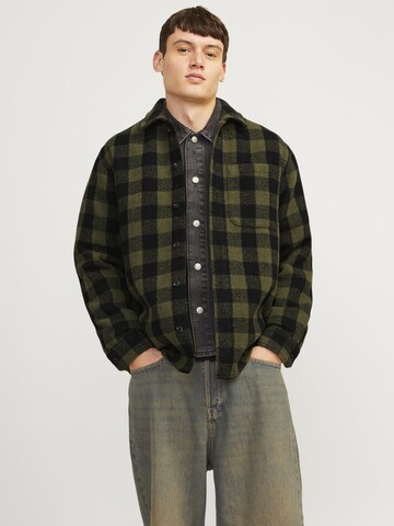 JACK & JONES Comfort fit Button Up Shirt in Green: front