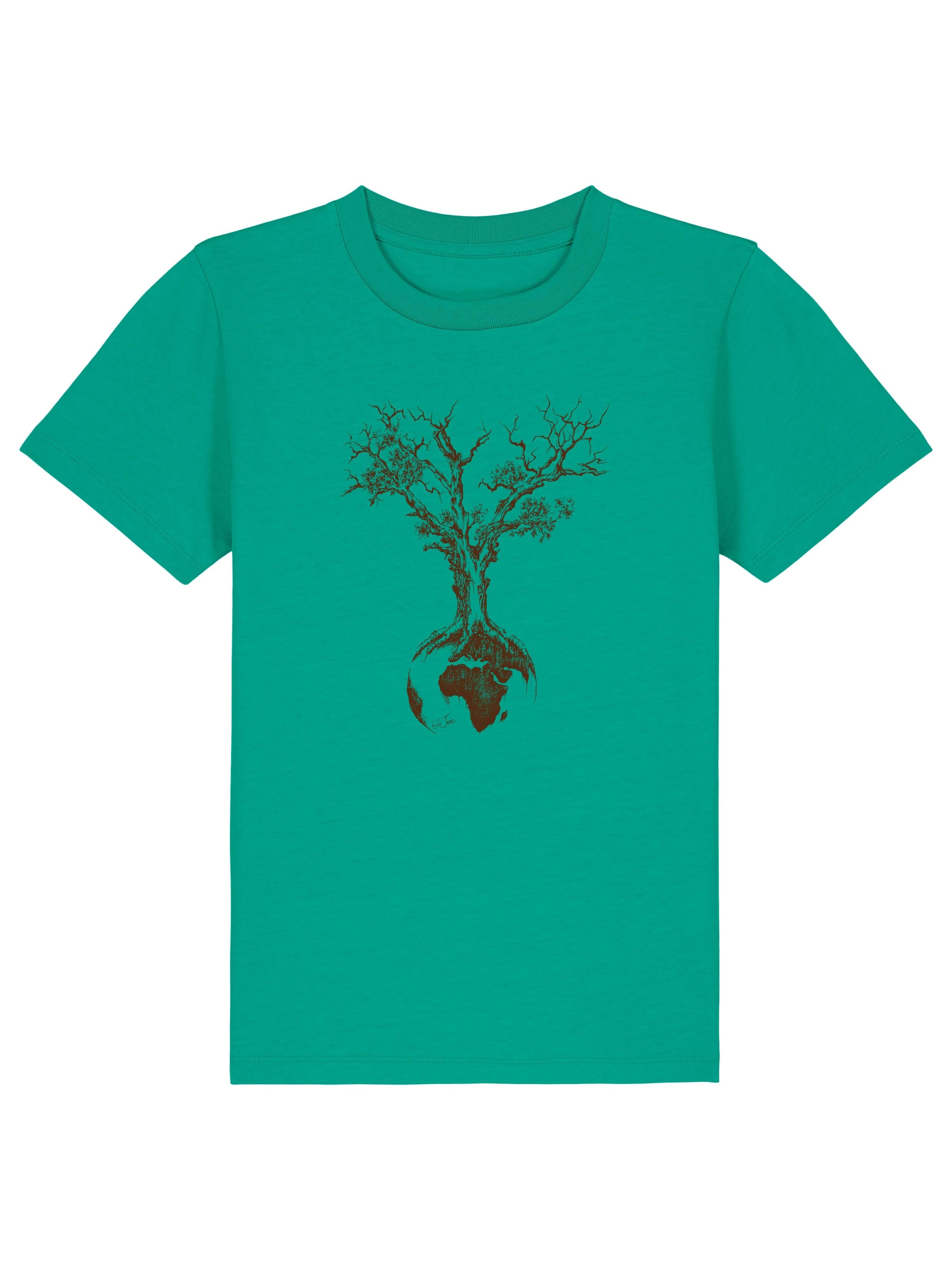 Life-Tree Shirt 'Weltenbaum' in Green: front