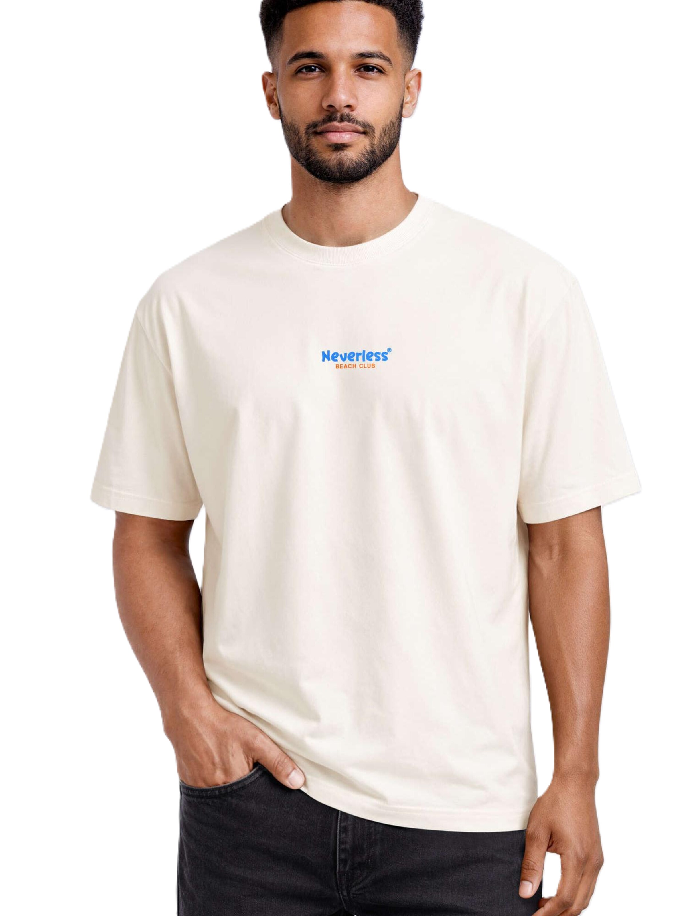 Neverless Shirt 'Catch me at the Beach' in Beige: front