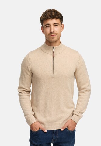 INDICODE JEANS Sweater in Beige: front