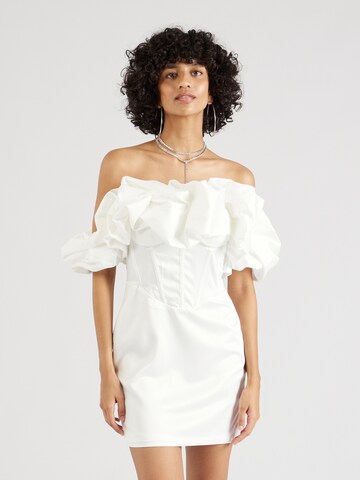 Misspap Cocktail Dress in White: front