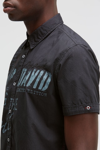 CAMP DAVID Regular fit Button Up Shirt in Black