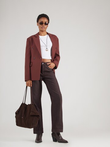 MAC Wide leg Τζιν πλισέ 'DREAM' σε καφέ