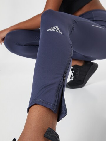 ADIDAS SPORTSWEAR Skinny Workout Pants 'Own The Run Winter' in Blue