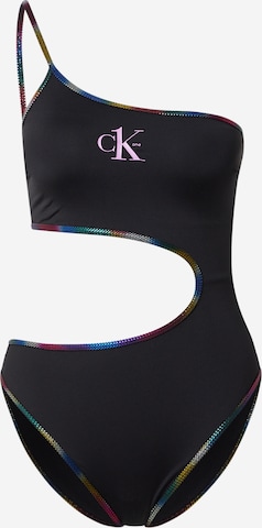 Calvin Klein Swimwear Bygelfri Baddräkt 'Pride' i svart: framsida