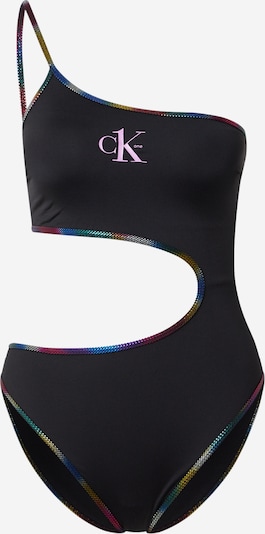 Calvin Klein Swimwear Jednodijelni kupaći kostim 'Pride' u nebesko plava / limeta zelena / pastelno ljubičasta / crna / bijela, Pregled proizvoda