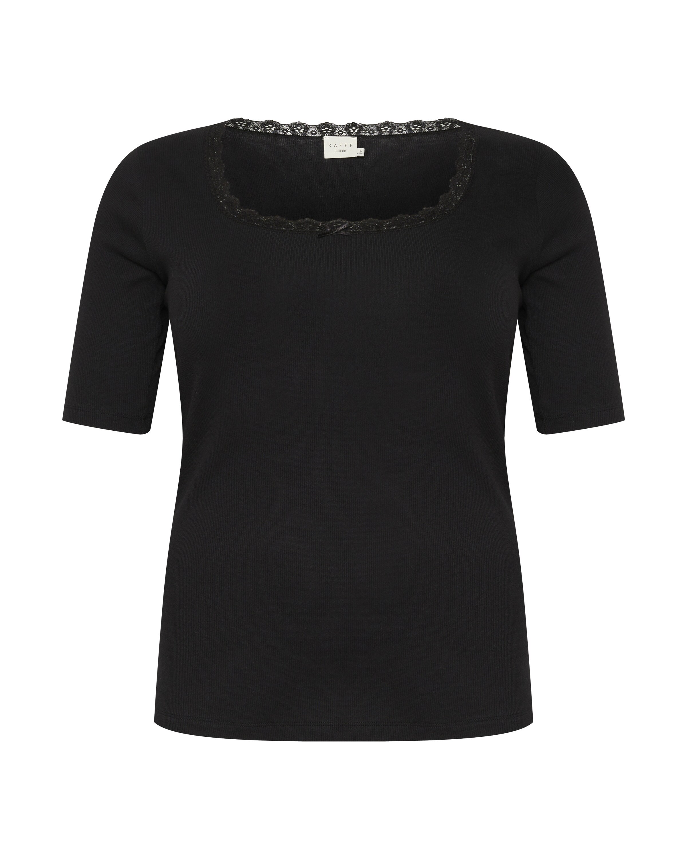 KAFFE CURVE Футболка 'Britt' в Черный: спереди