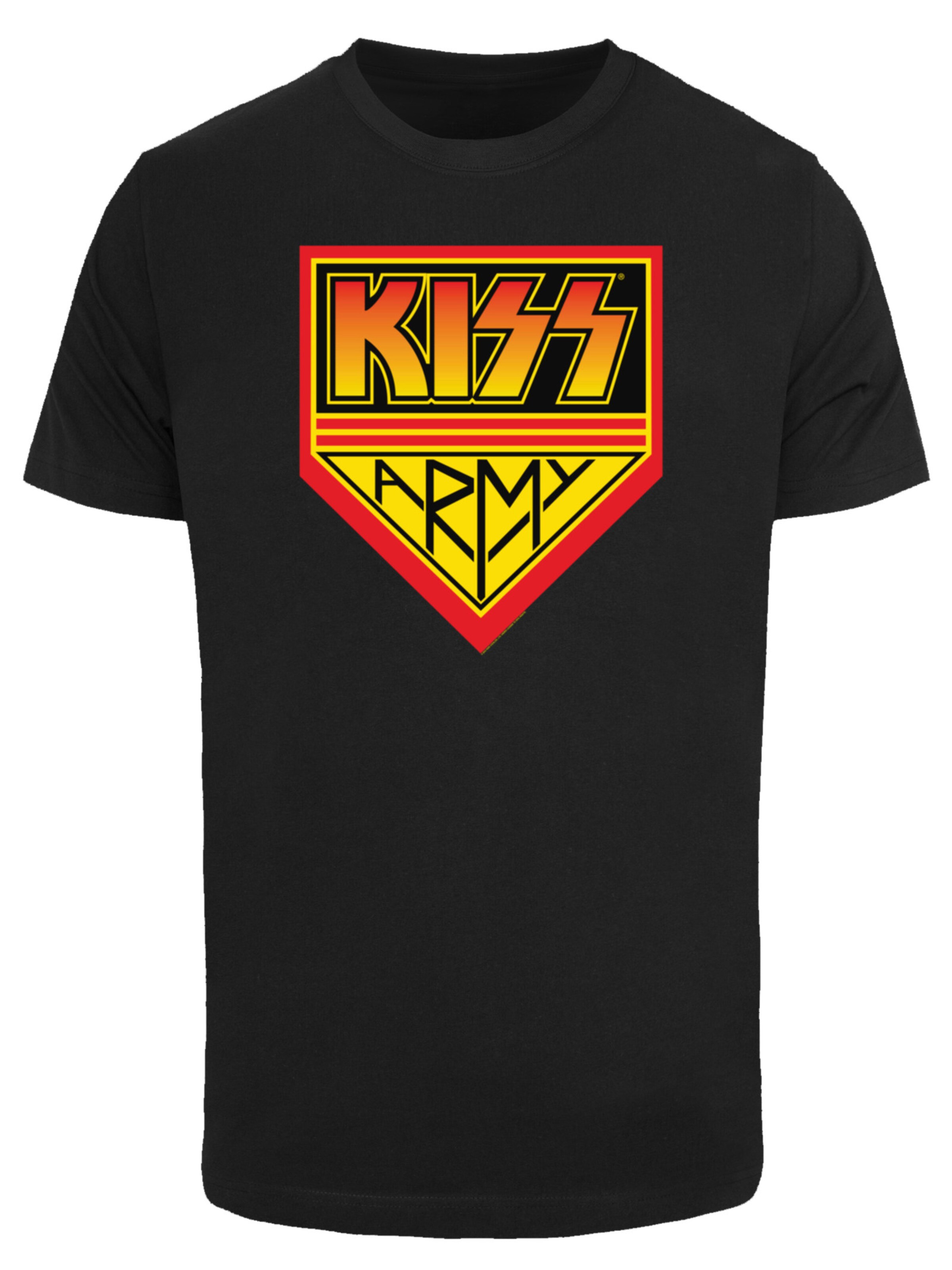 T-Shirt 'Kiss Army' F4NT4STIC en noir : devant