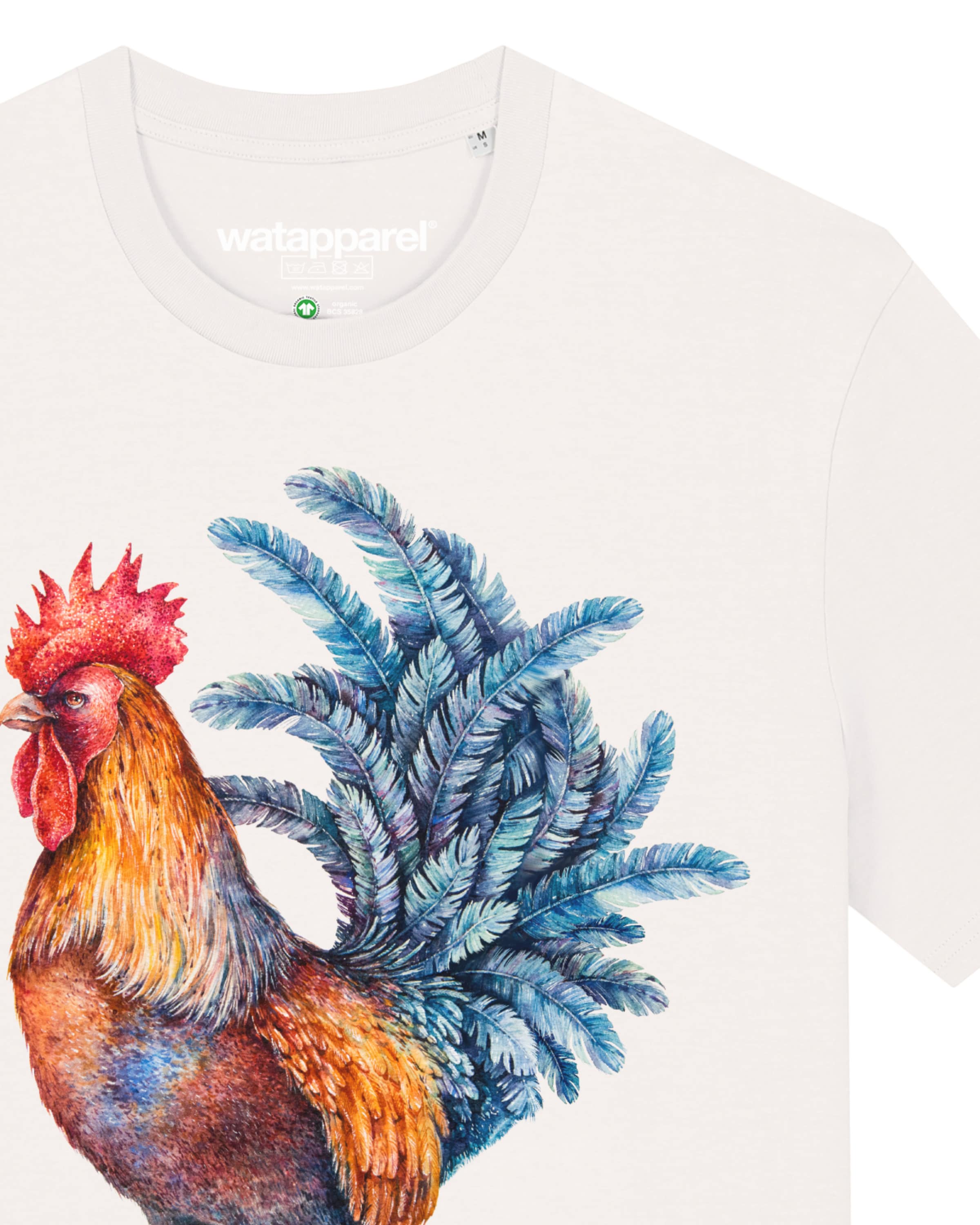 Maglietta ' Grimmiger Gockel ' di Watapparel in bianco